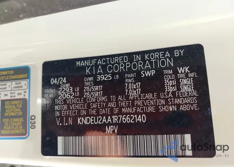 2024 Kia Seltos S from USA, damaged, VIN KNDEU2AA1R7662140